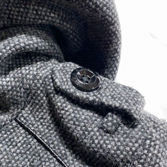 Miss Sixty Wool Blend Double Breasted Belted Pea Coat Grey Tweed Small EUC - Picture 12 of 16